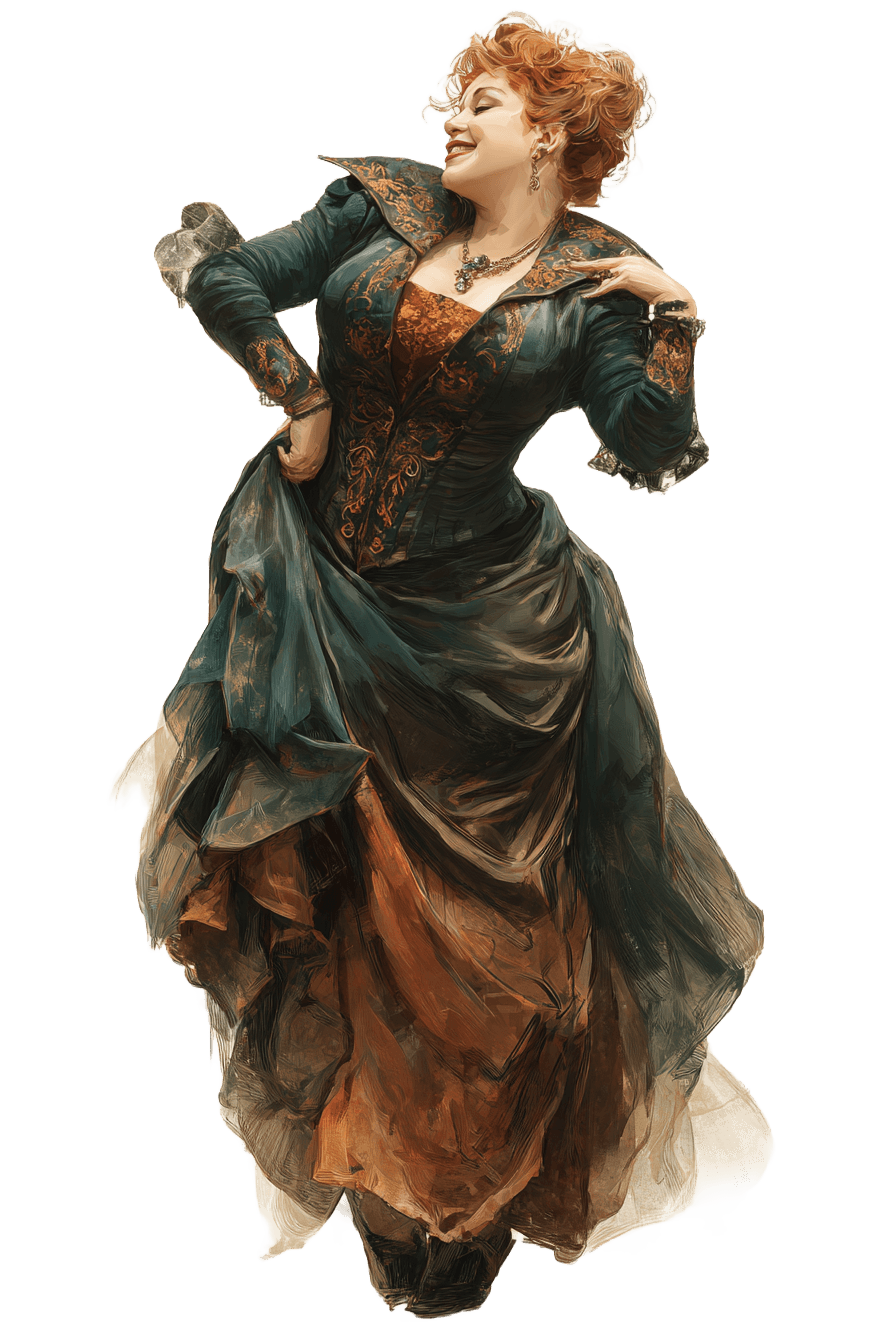 Femme rousse joyeuse